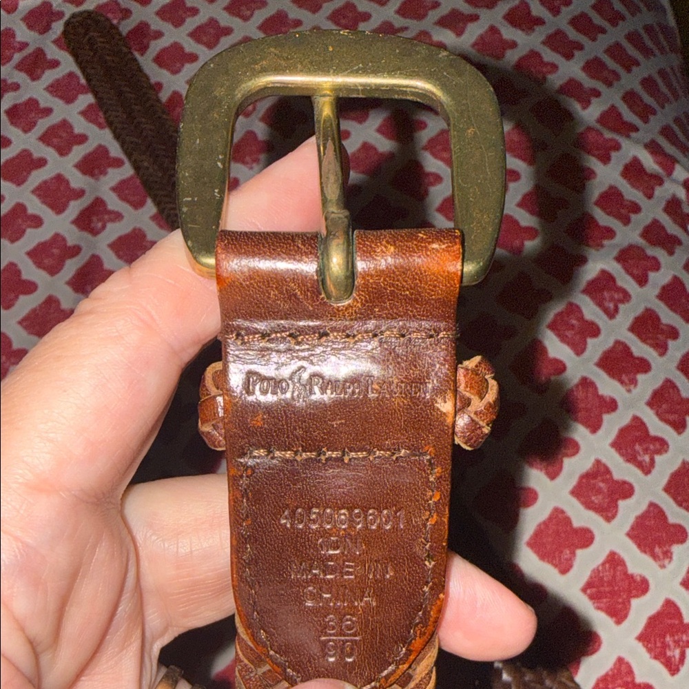 Polo by Ralph Lauren Brown Leather Belt Bag with Brass Buckle